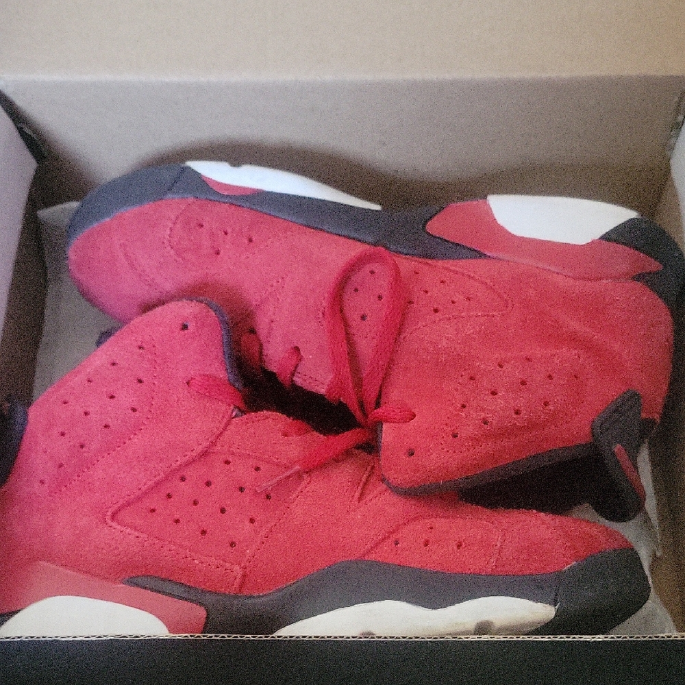 Jordan Kids Red and Black Sneakers